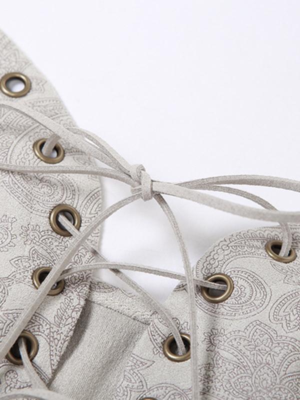 Print Halter Crossover Tie Up Cami Top Product Image