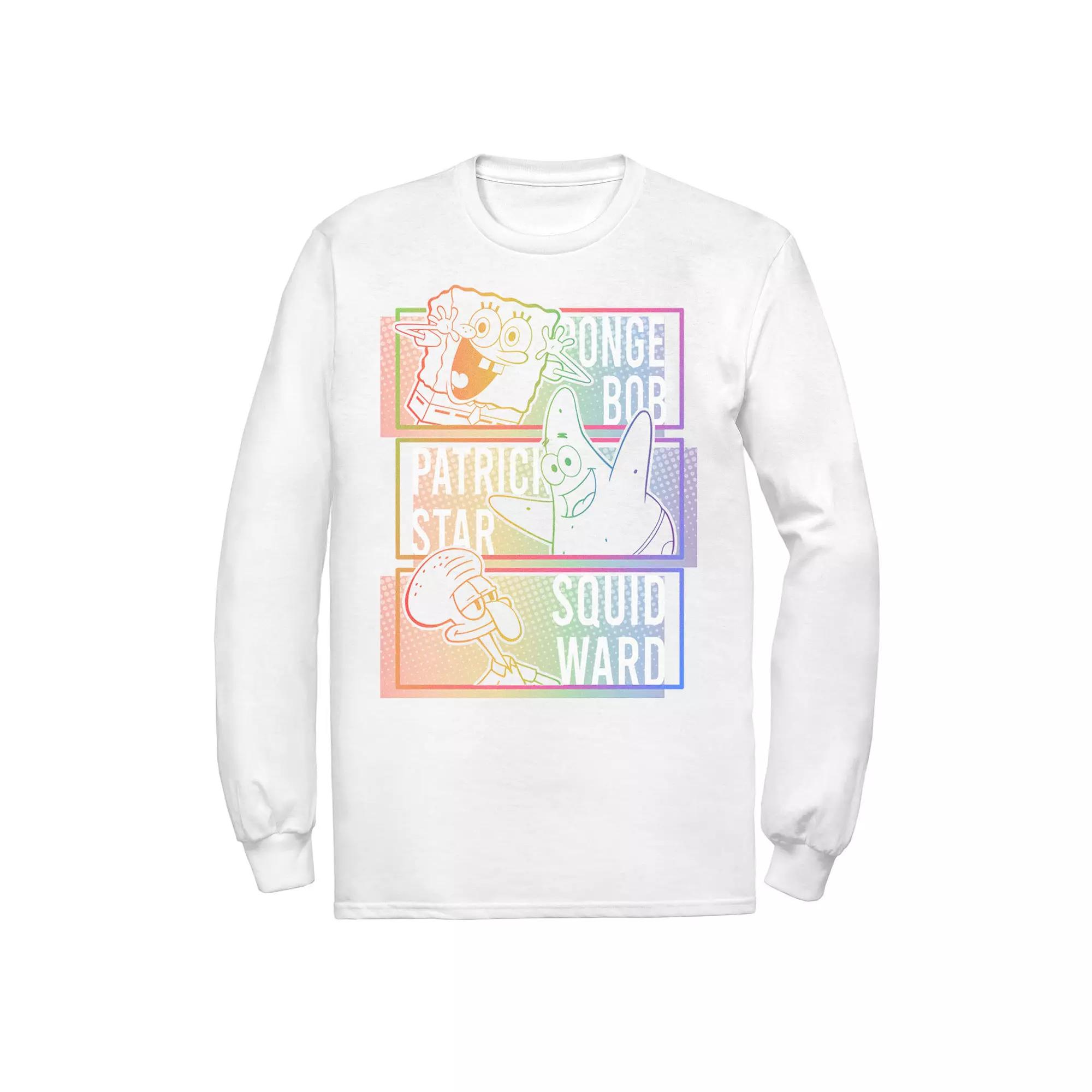 Men's Nickelodeon SpongeBob SquarePants, Patrick & Squidward Rainbow Stack Tee,  Product Image