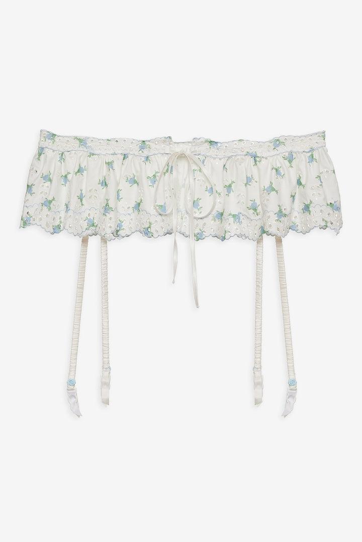 Budding Blossom Garter Belt — White Product Image