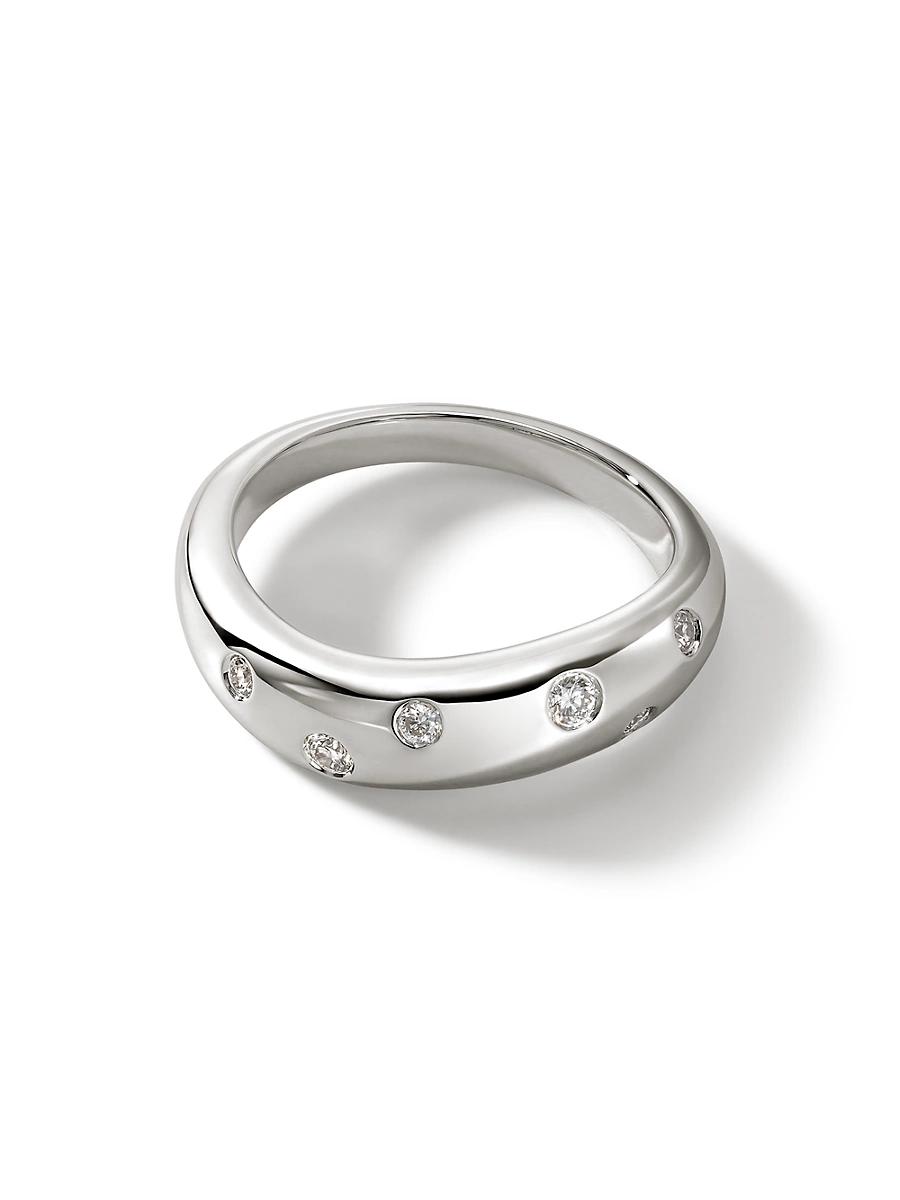 Womens Surf Sterling Silver & Diamond Ring Product Image