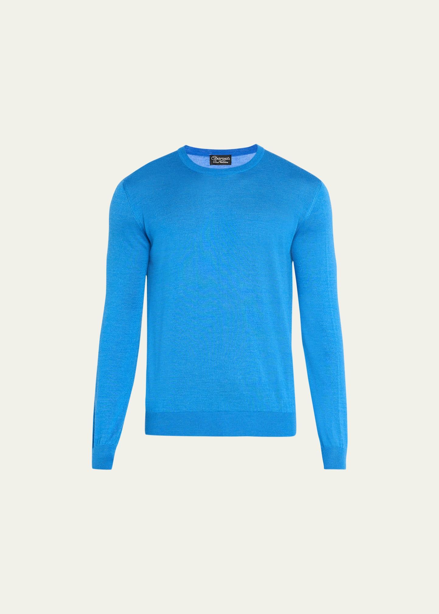 Mens Solid Cashmere-Silk Crewneck Sweater Product Image
