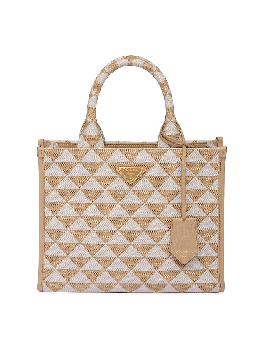 Womens Small Symbole Embroidered Fabric Handbag Product Image