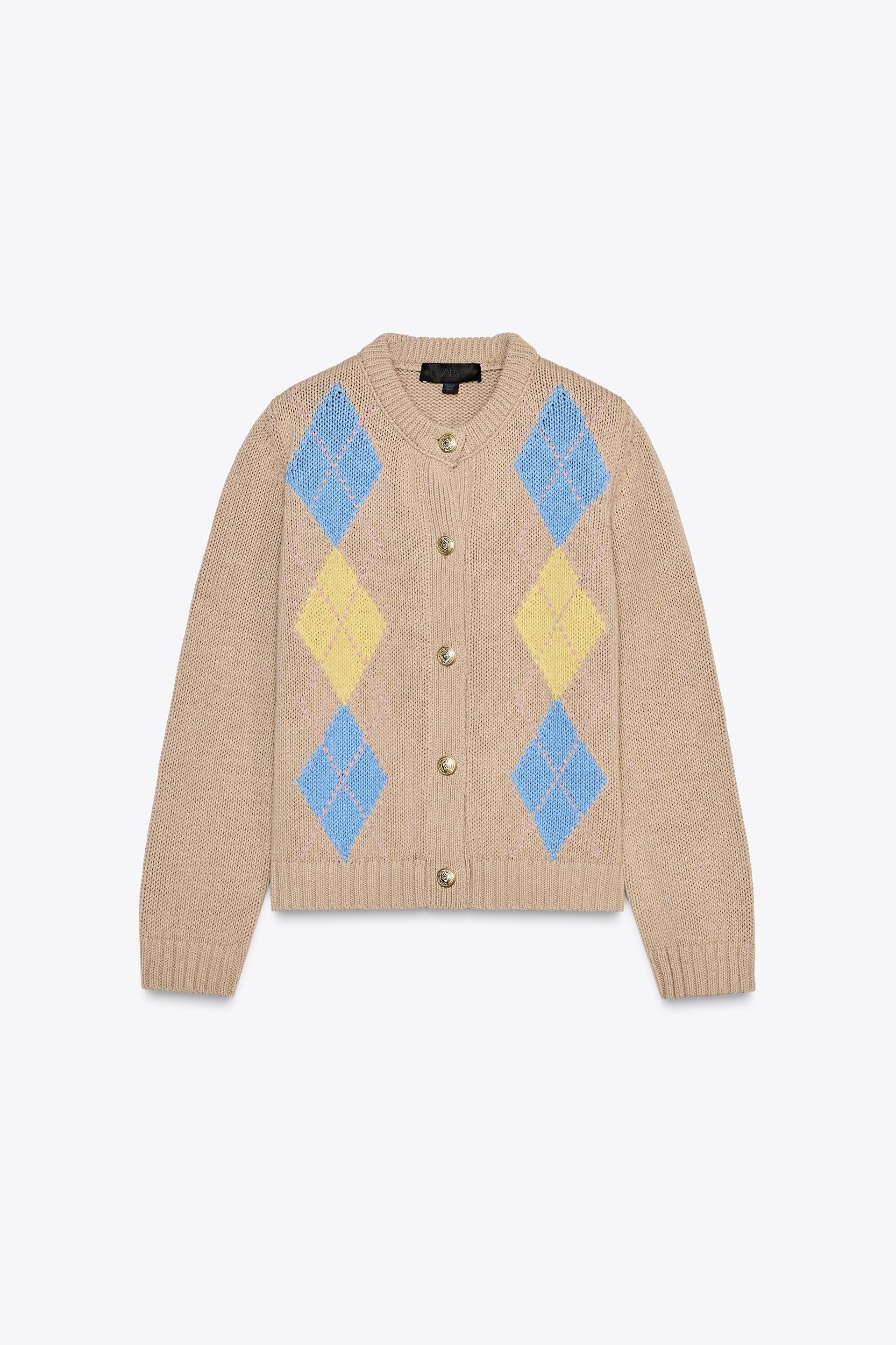 ARGYLE KNIT CARDIGAN Product Image