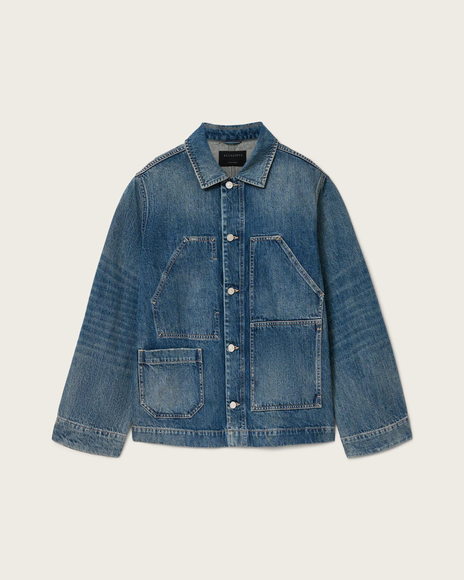 Mukesh Denim Jacket Mid Indigo | ALLSAINTS US Product Image