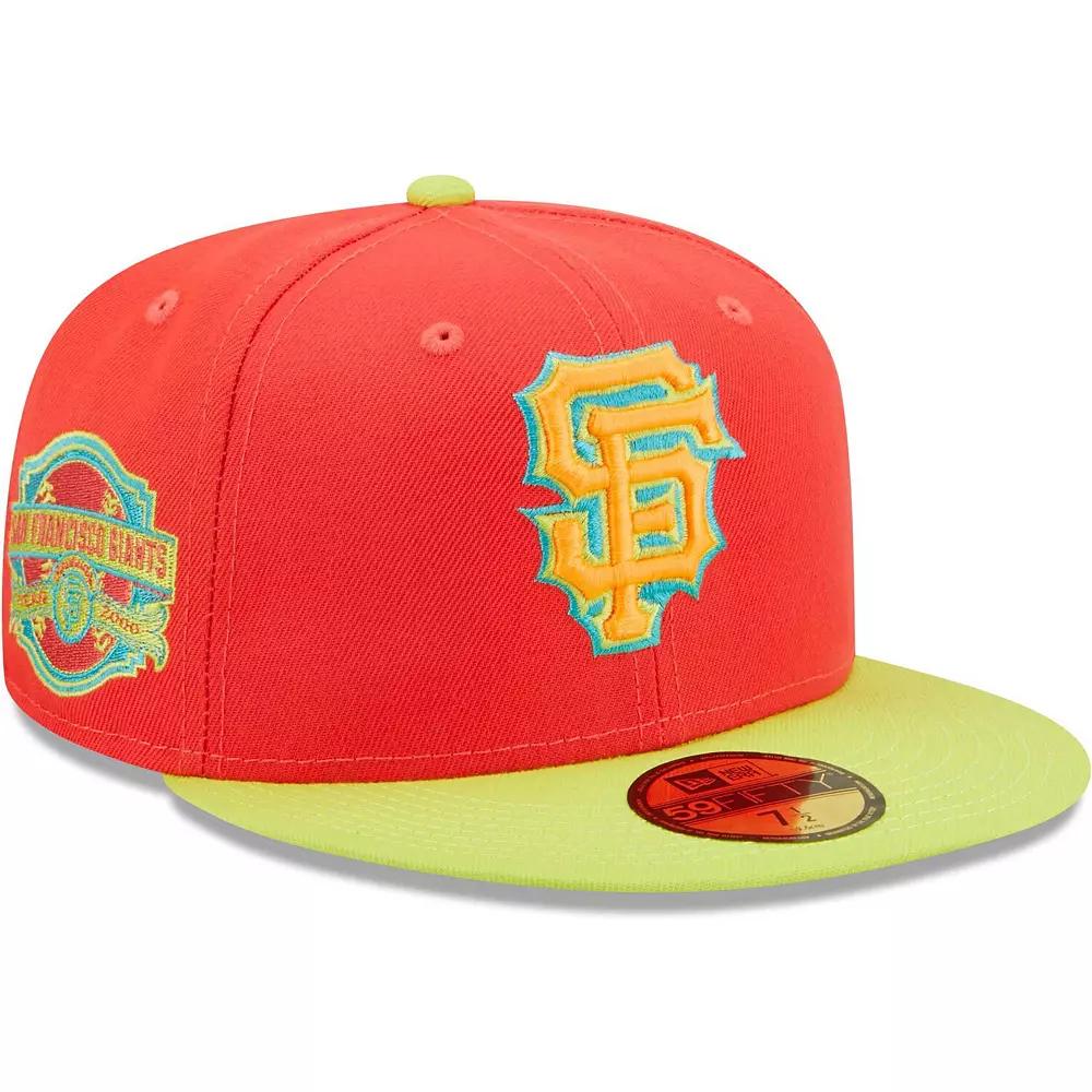 Men's New Era Red/Neon Green San Francisco Giants Lava Highlighter Combo 59FIFTY Fitted Hat,  Product Image