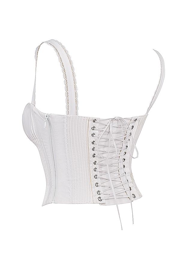 Gini  white lace back corset Product Image