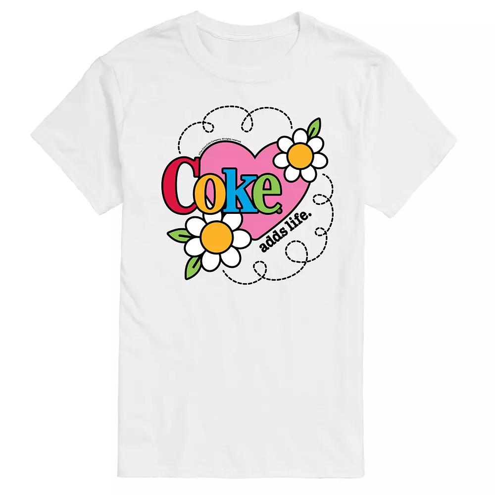 Men's Coke Adds Life Heart Flower Graphic Tee,  Product Image