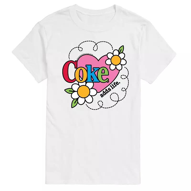 Men's Coke Adds Life Heart Flower Graphic Tee,  Product Image