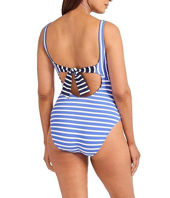 Tommy Bahama Coastline Stripe Reversible Scoop Neck Tank One Piece Swimsuit Product Image
