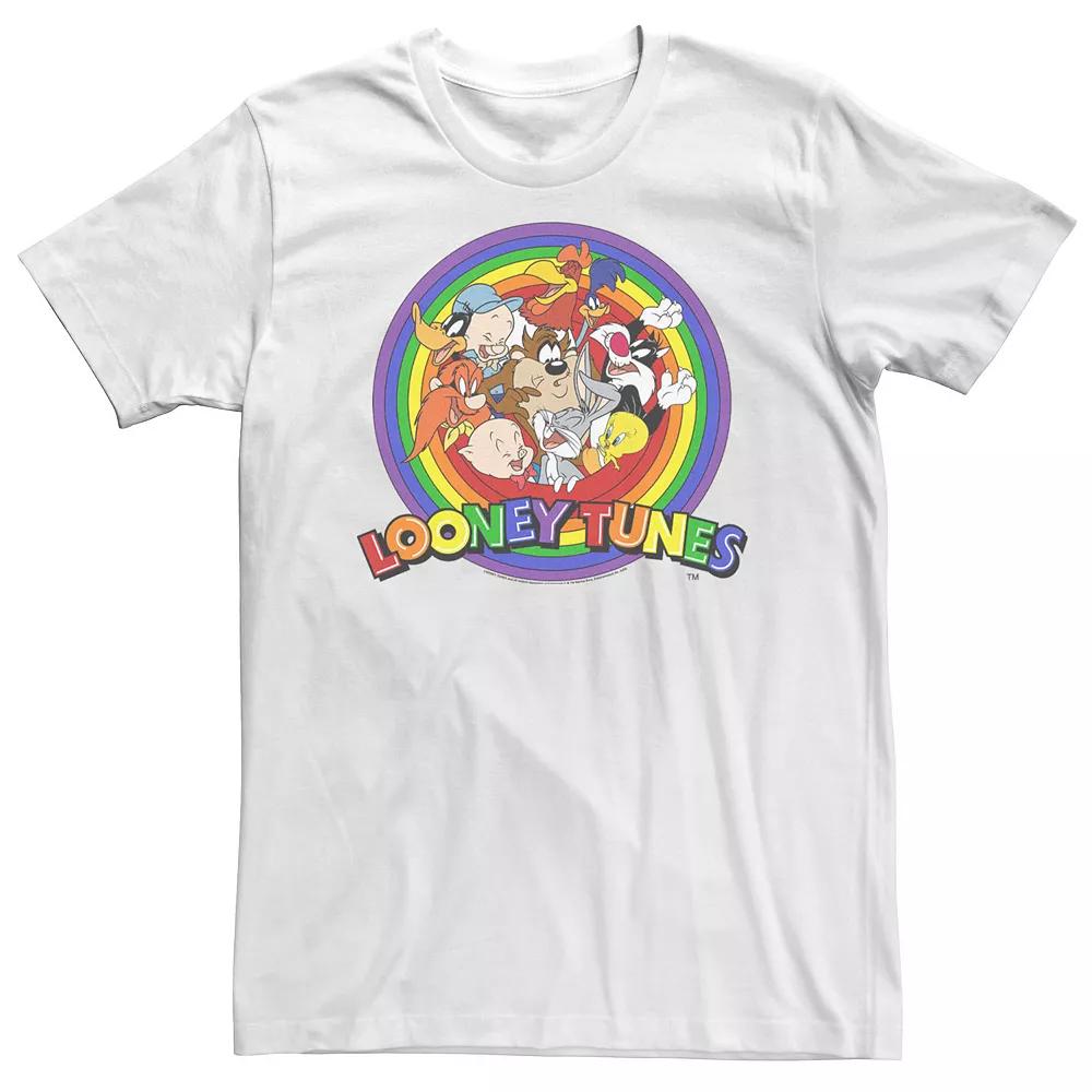 Big & Tall Looney Tunes Pride Group Shot Rainbow Logo Tee, Men's,  Product Image