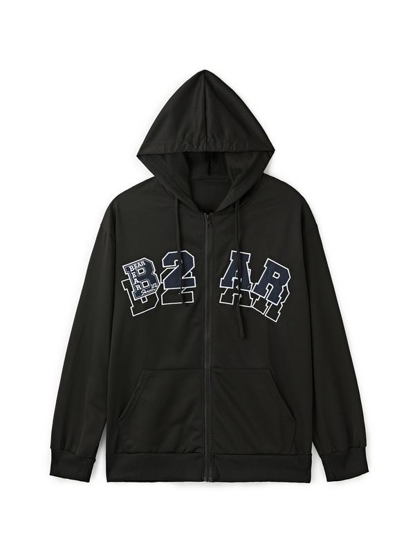 Men's Contrast Color Print Oversized Hoodie Product Image