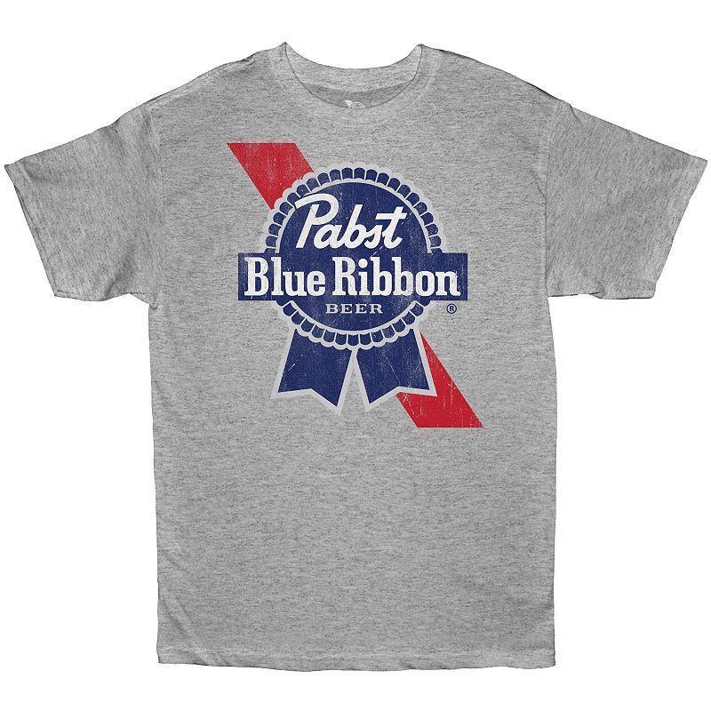 Mens Pabst Blue Ribbon Tee Grey Gray Product Image