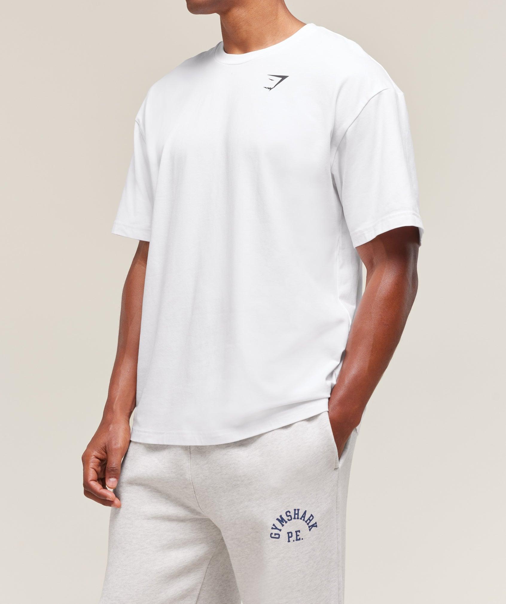 Gymshark Essential Oversized T-Shirt - White Male Product Image