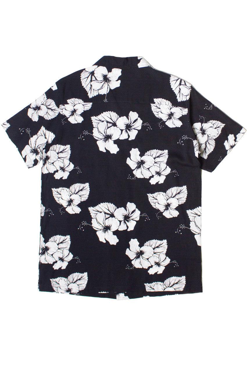Hibiscus Black & White Hawaiian Shirt Product Image