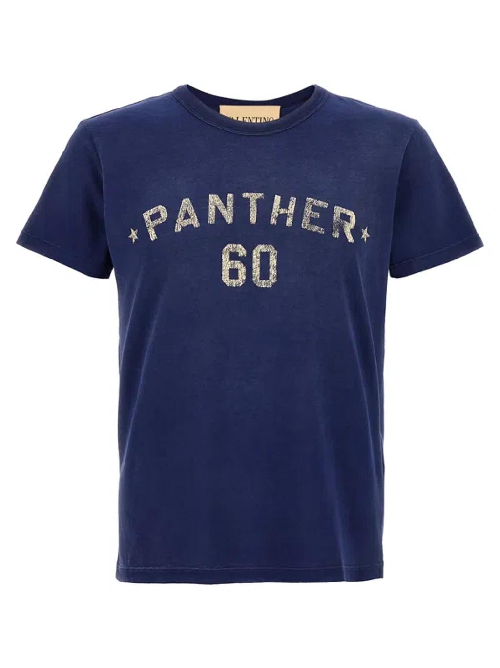 VALENTINO Garavani Navy Cotton T-shirt In Blue Product Image