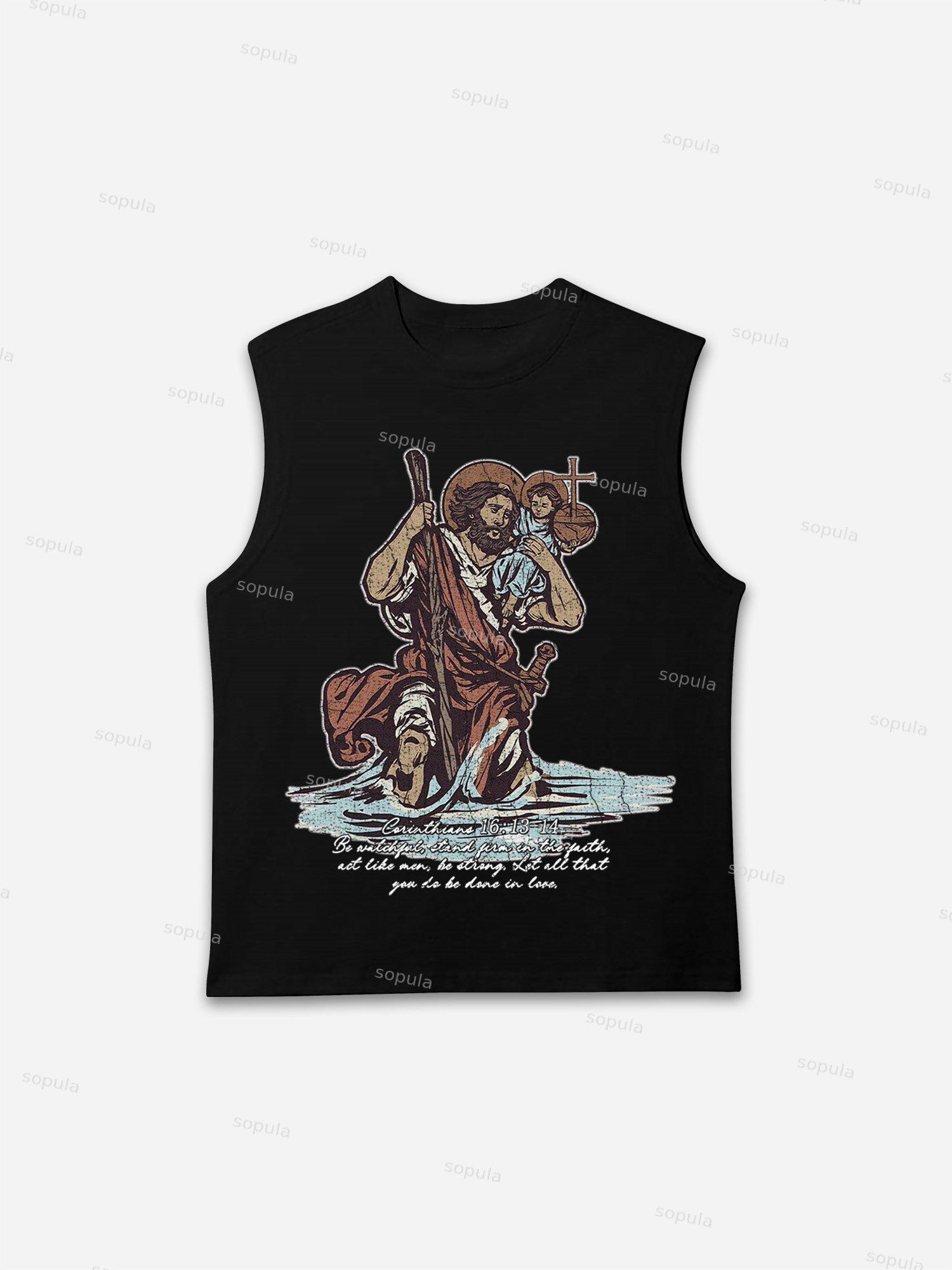 Jesus Graphic Bible Print Tank Top Product Image
