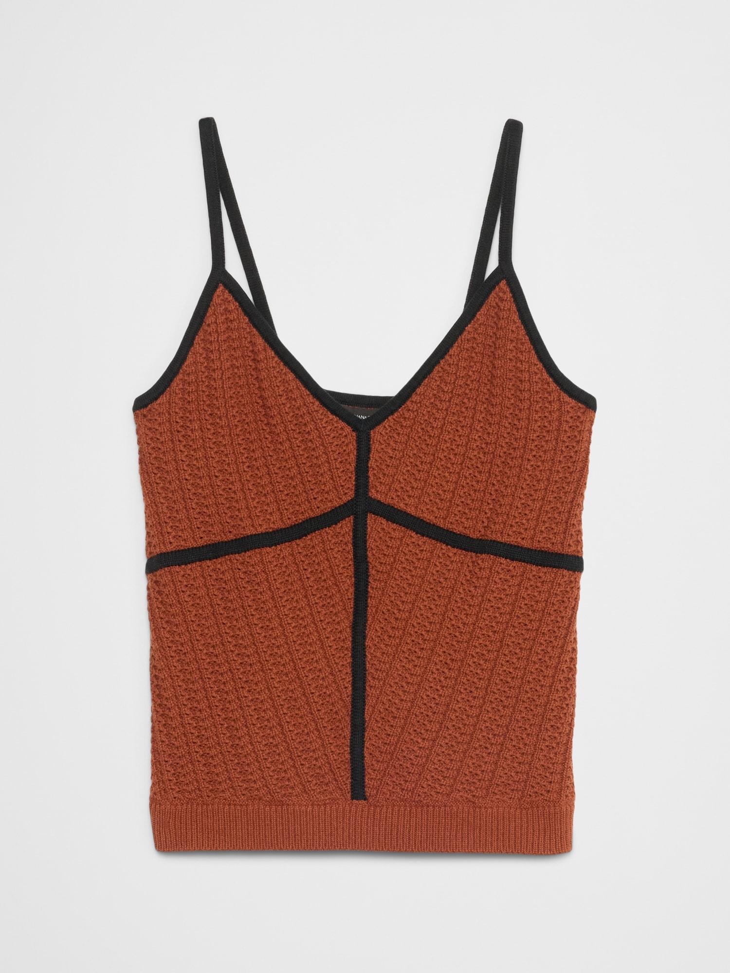 Strappy Patchwork Sweater Tank Product Image