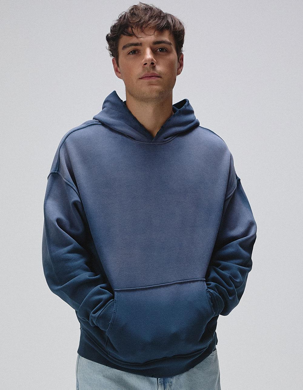 RSQ Mens Faded Oversized Hoodie - BLUE Product Image