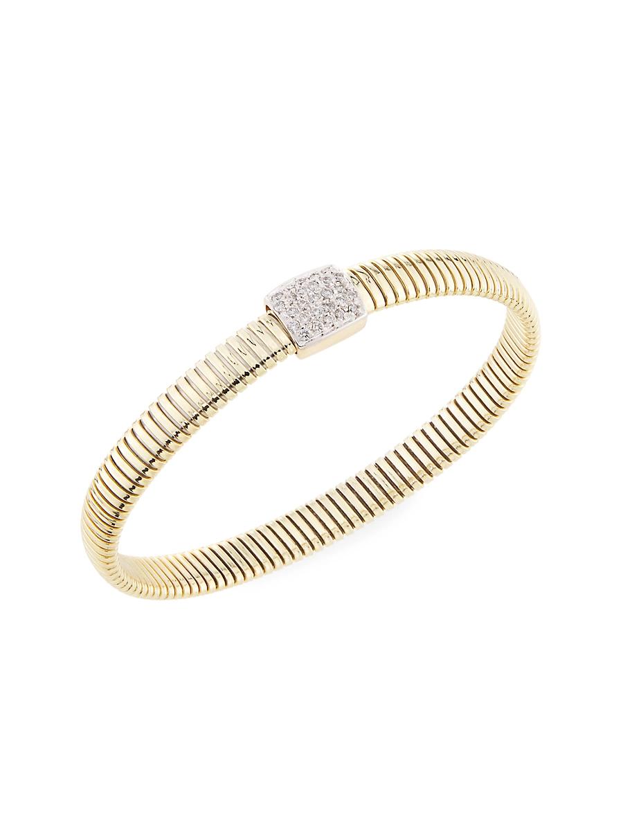 Womens 14K Yellow Gold & 0.25 TCW Diamond Tubogas Bangle Product Image