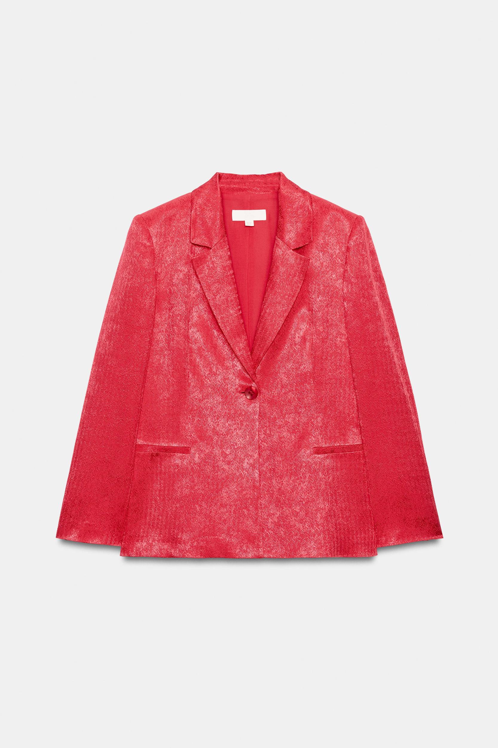JACQUARD BLAZER WITH SHOULDER PADS Product Image