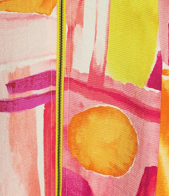 IC Collection Abstract Geo Print High Wire Collar Sleeveless Print Midi Dress Product Image