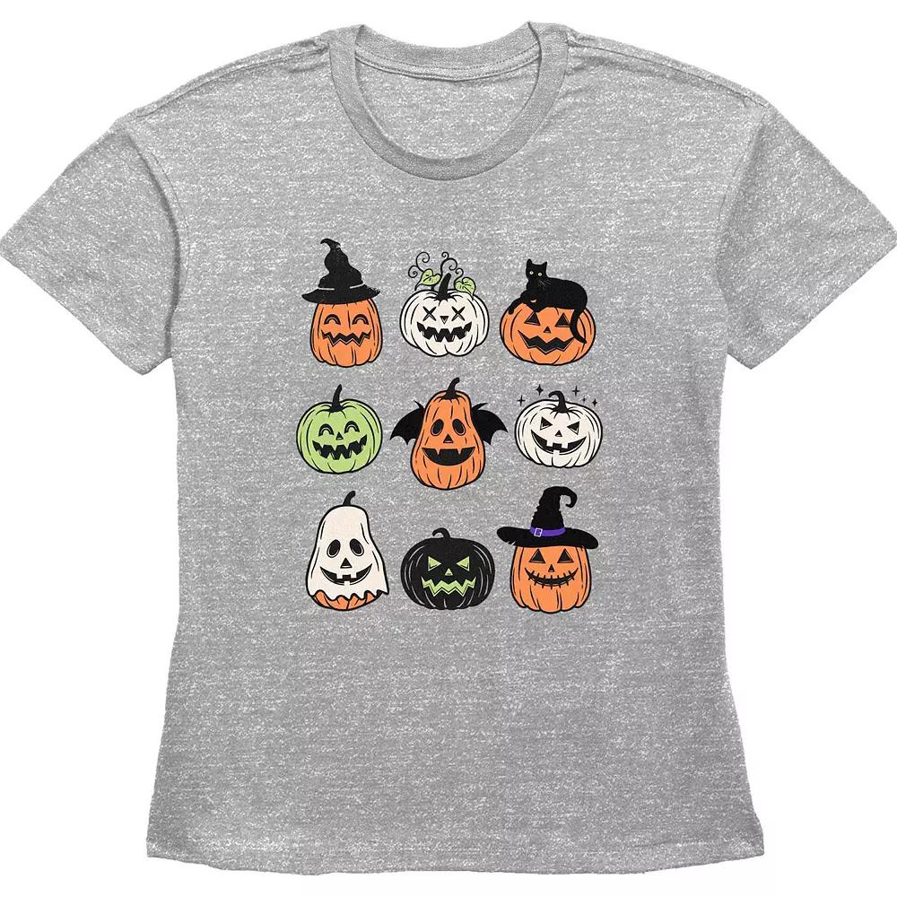 Juniors' Halloween Jack O Lanterns Jumble Graphic Tee, Women's,  Product Image