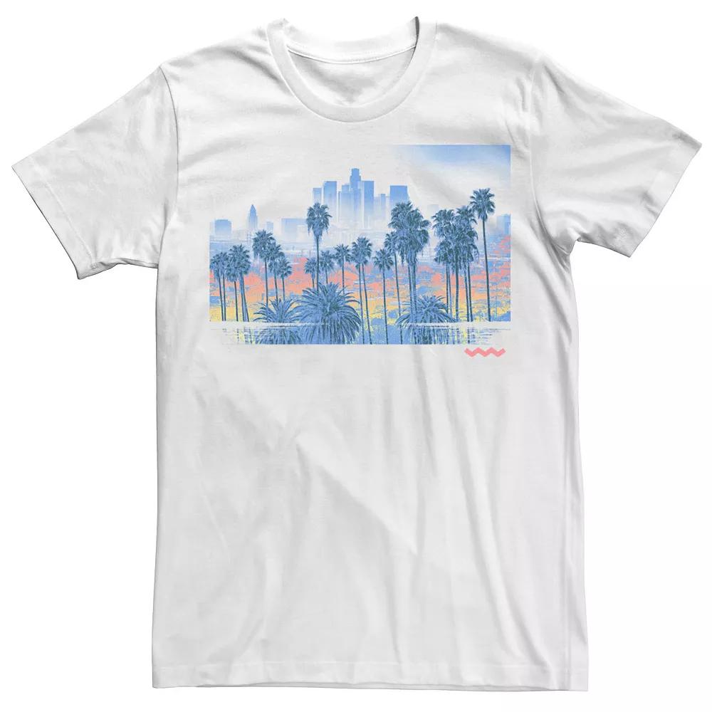 Men's Palm Tree City Scape Poster Graphic Tee,  Product Image