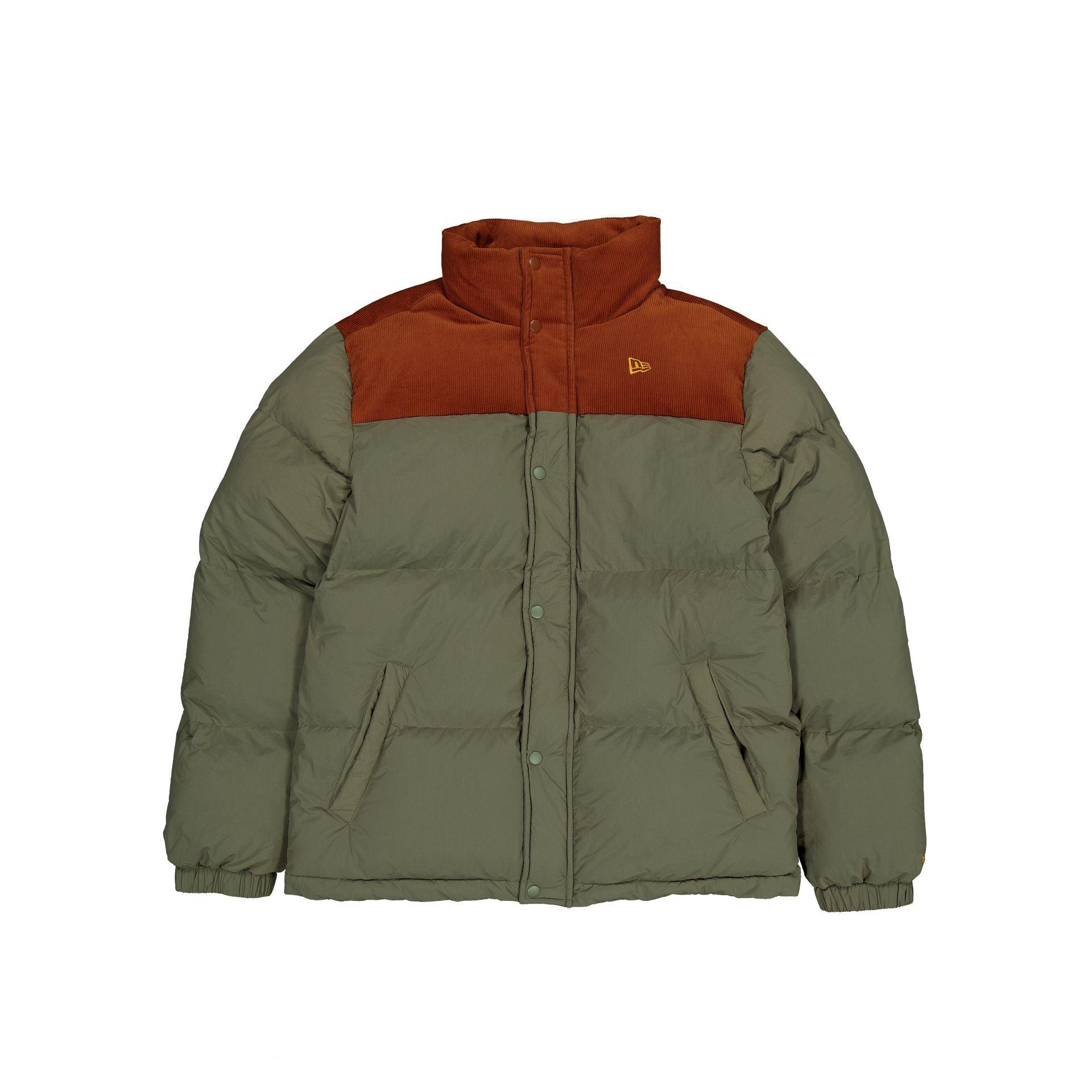 New Era Green Canvas Puffer Jacket Male Product Image