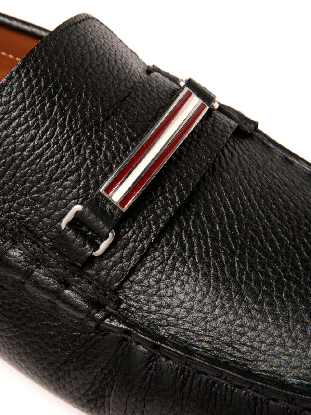 Pilot Driver Ebano grained leather loafers Product Image