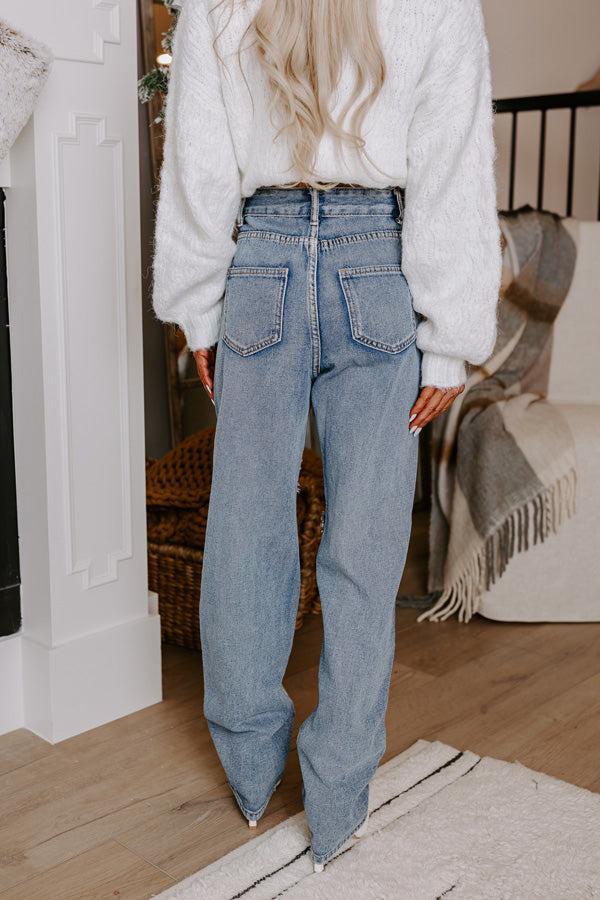 The Quinton High Waist Embellished Straight Leg Jean Product Image