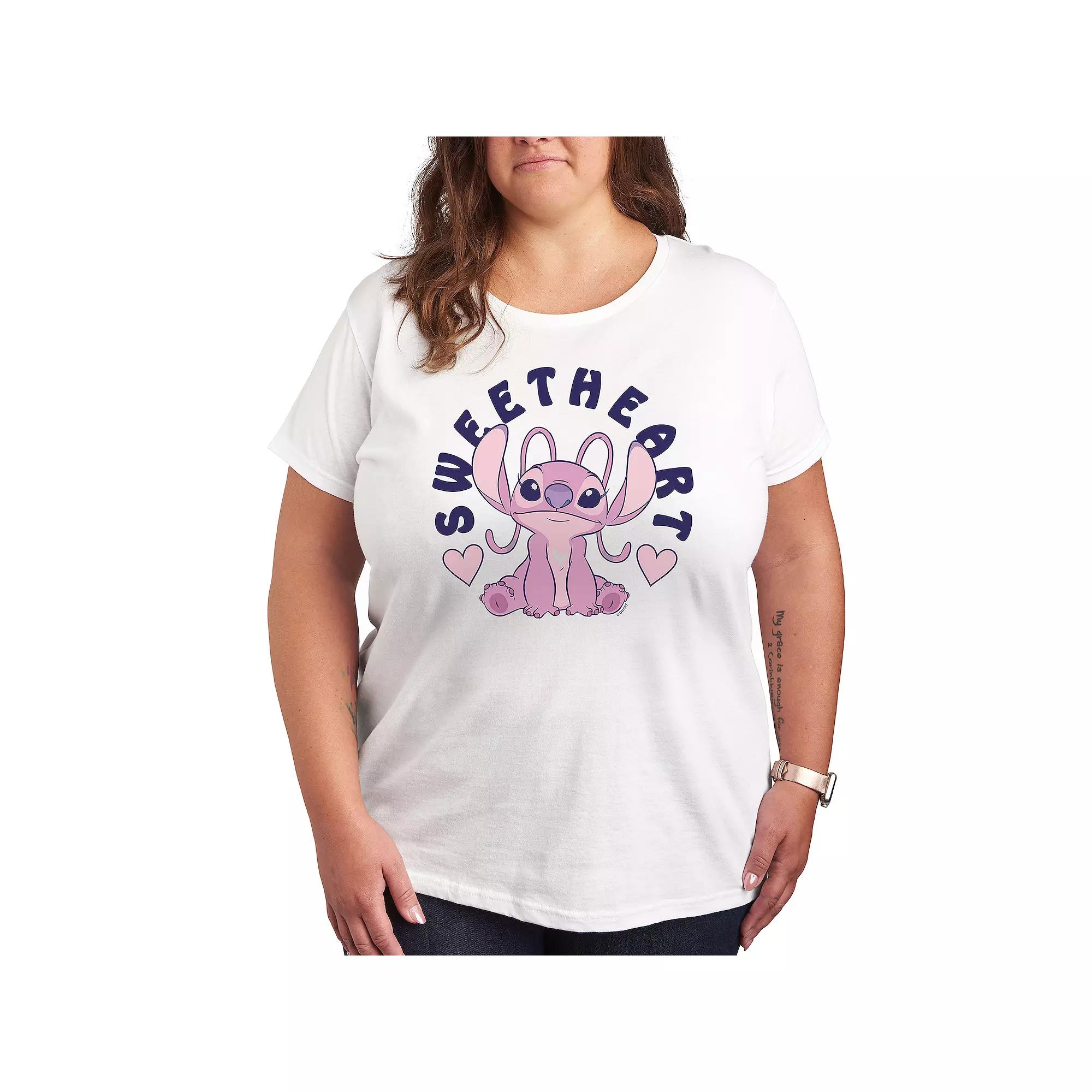 Disney's Lilo & Stitch Angel Plus Sweetheart Graphic Tee, Women's,  Product Image
