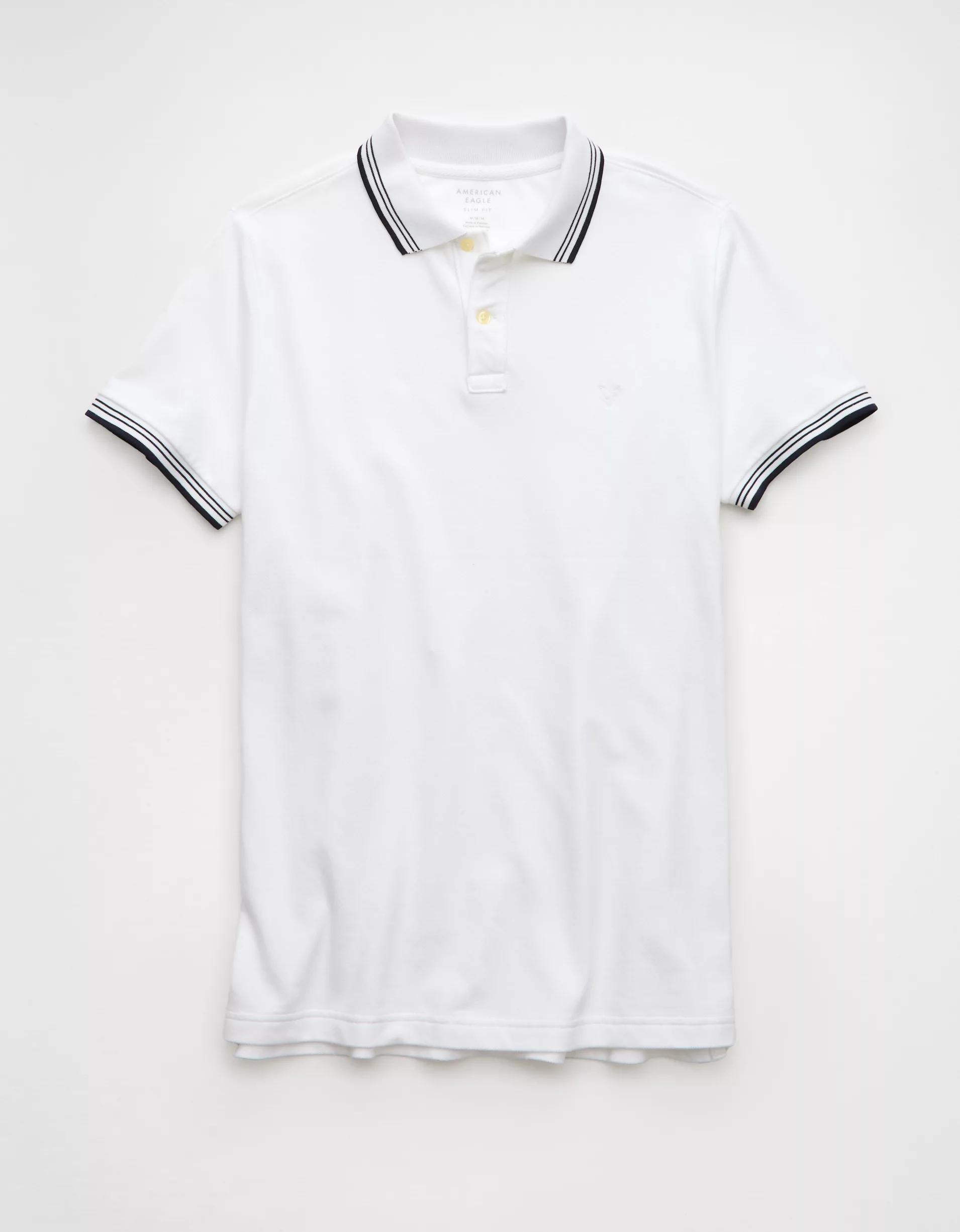 AE Lived-In Stretch Pique Slim Fit Tipped Polo Shirt Product Image