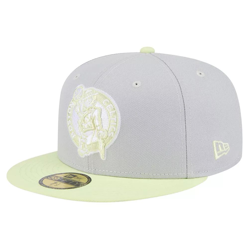 Men's New Era Gray/Green Boston Celtics Color Pack 2-Tone 59FIFTY Fitted Hat,  Product Image
