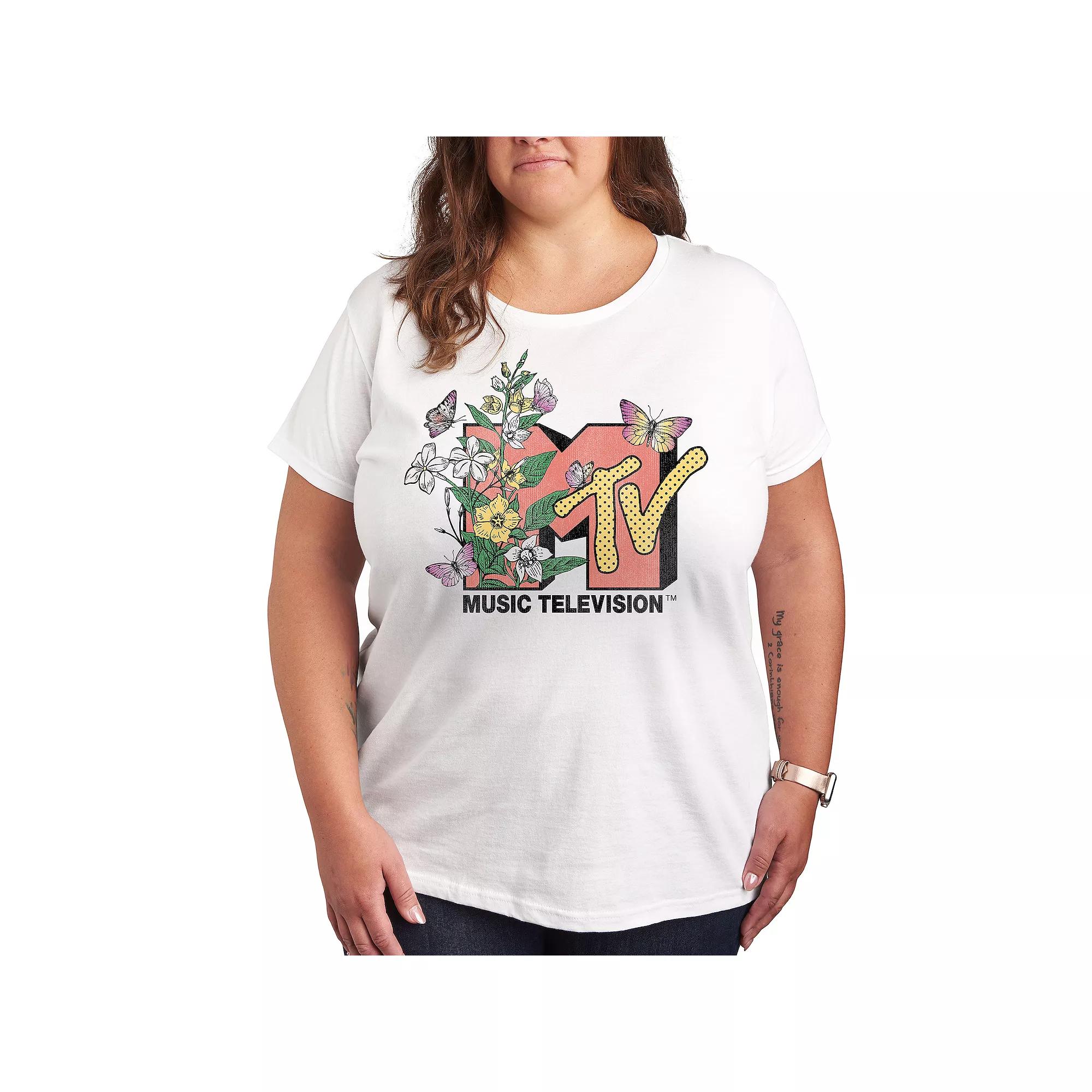 Plus MTV Botanical Art Graphic Tee, Women's,  Product Image