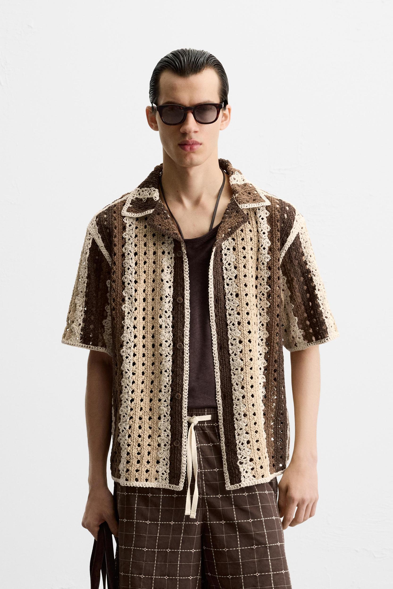 CROCHET TEXTURED SHIRT Product Image