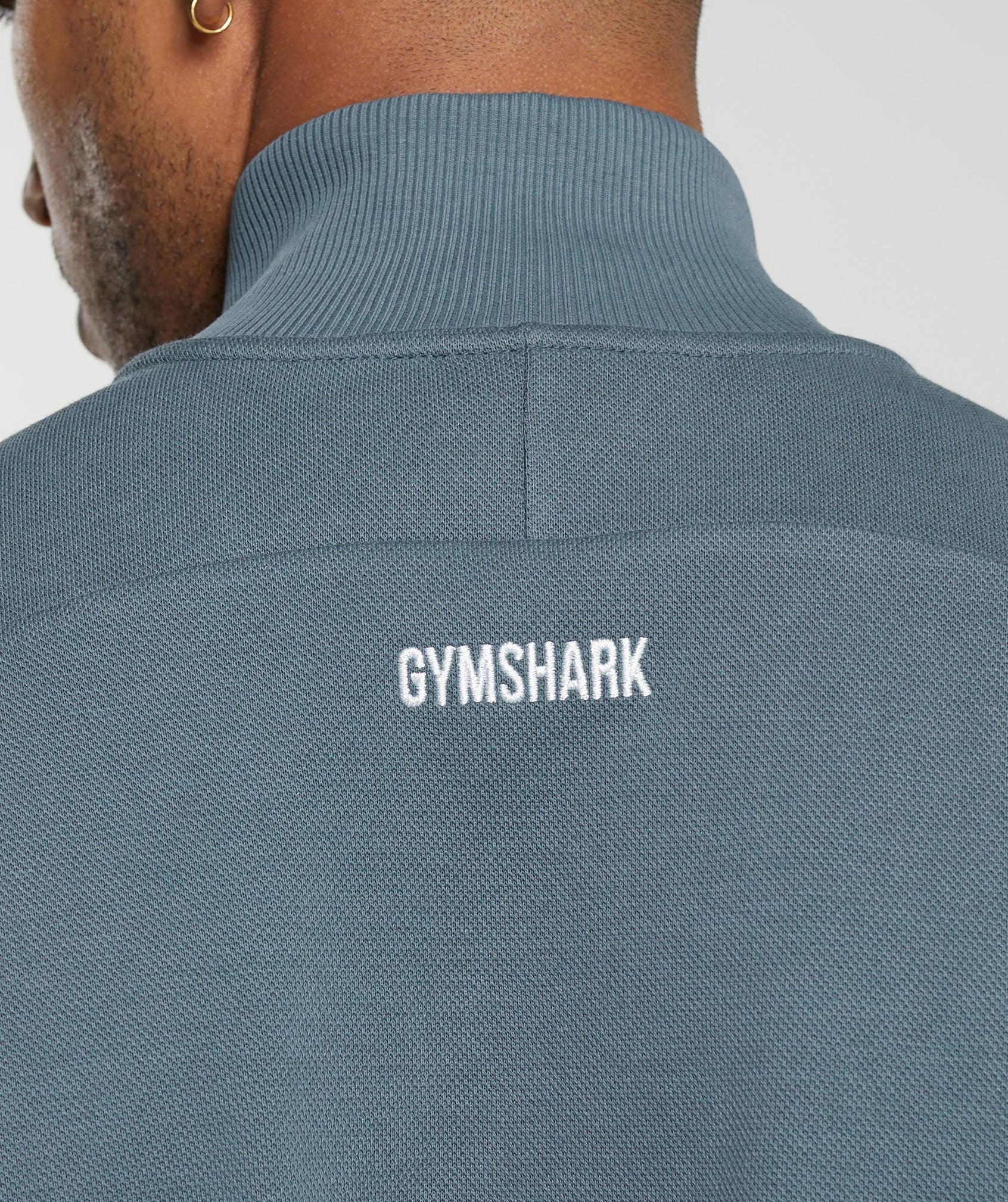 Gymshark Pique Track Jacket - Titanium Blue/Fresh Blue Male Product Image