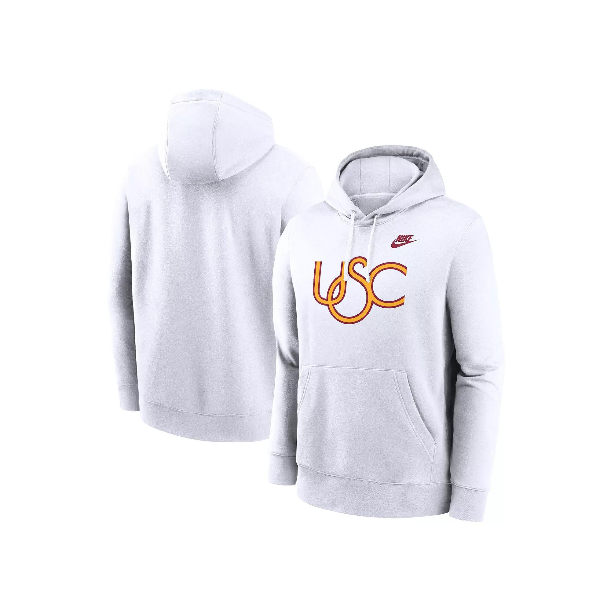 Men's Nike White USC Trojans Legacy Logo Club Fleece Pullover Hoodie, Size: 2XL Product Image