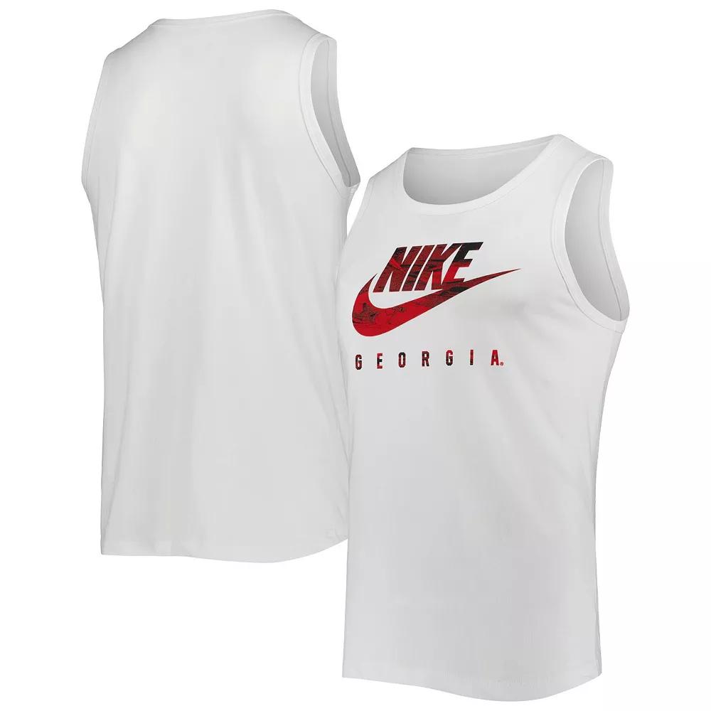 Men's Nike White Georgia Bulldogs Spring Break Futura Performance Tank Top,  Product Image
