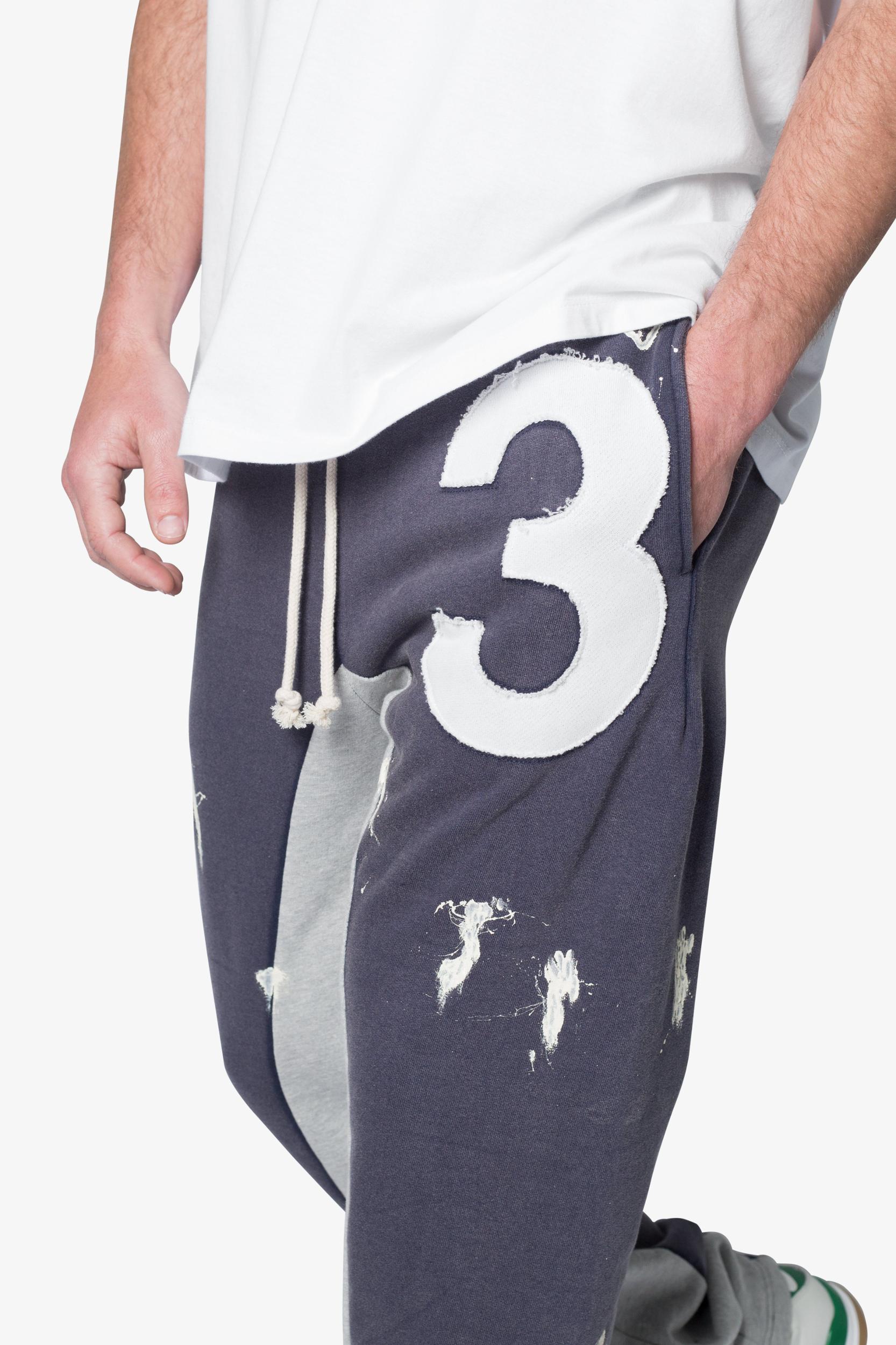 3 Patch Contrast Sweatpants - Blue Product Image