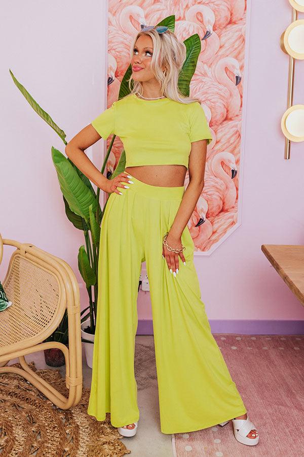 Divine Spark Crop Top In Lime Punch Product Image