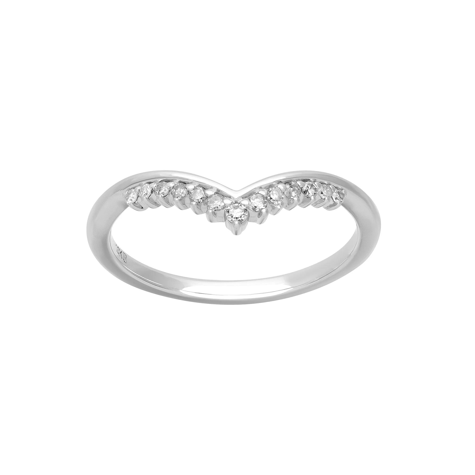 Love Always 10k White Gold Diamond Accent Chevron Anniversary Band, Women's,  Product Image