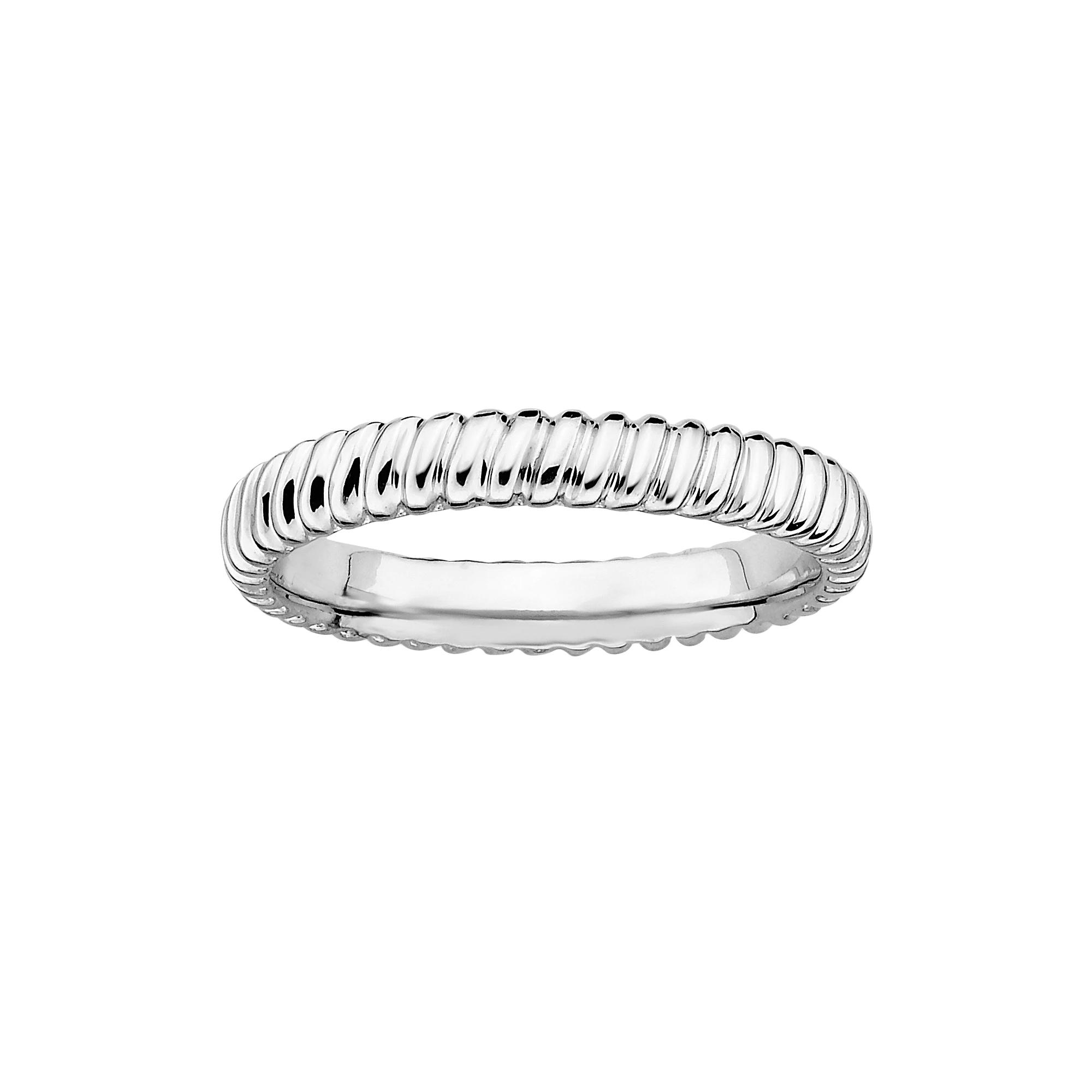 Stacks & Stones Sterling Silver Ribbed Stack Ring, Women's, Size: 9 Product Image