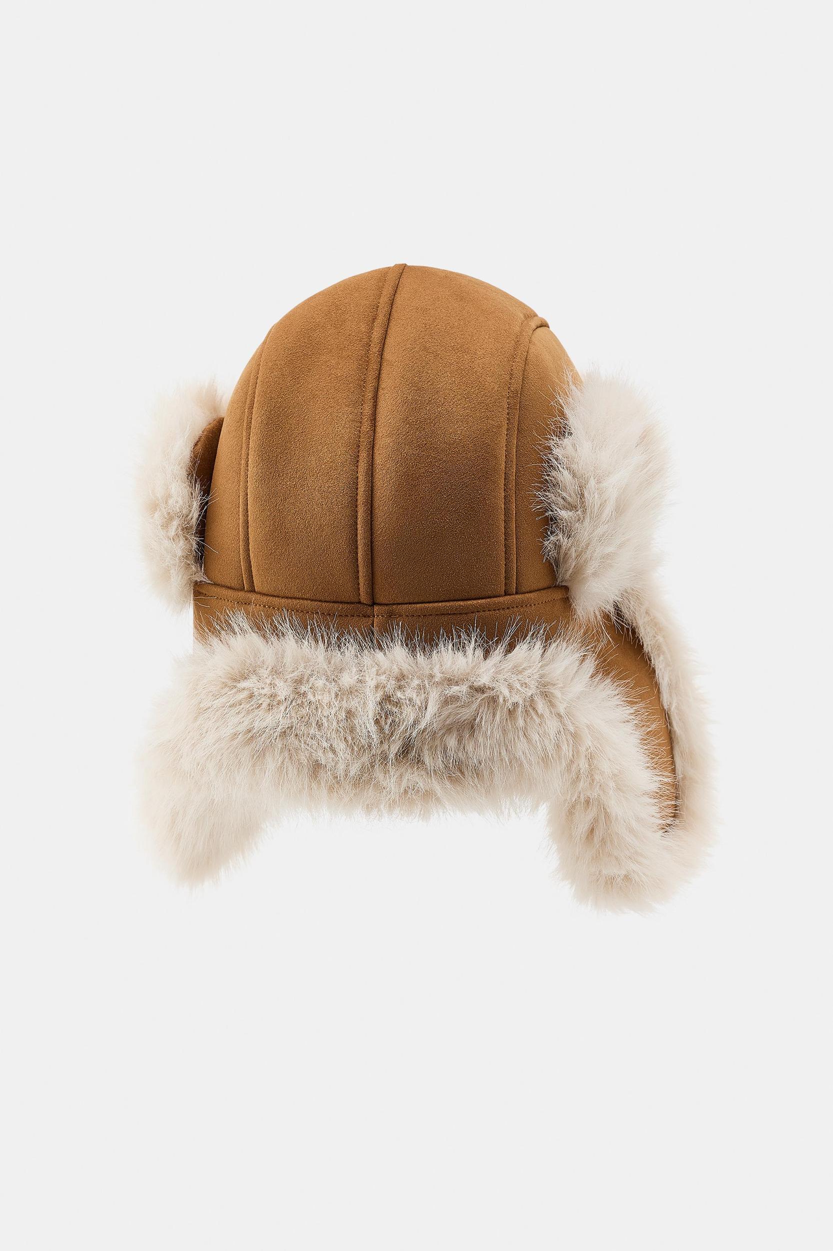 AVIATOR HAT WITH FAUX SUEDE AND FAUX FUR Product Image