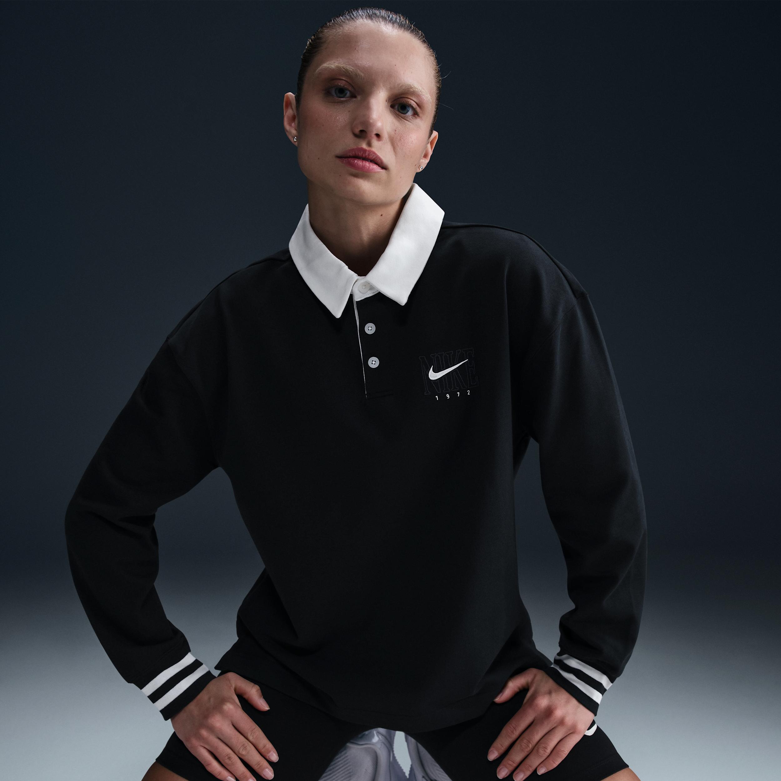 Women's Nike Sportswear Essential Oversized Long-Sleeve Polo Product Image