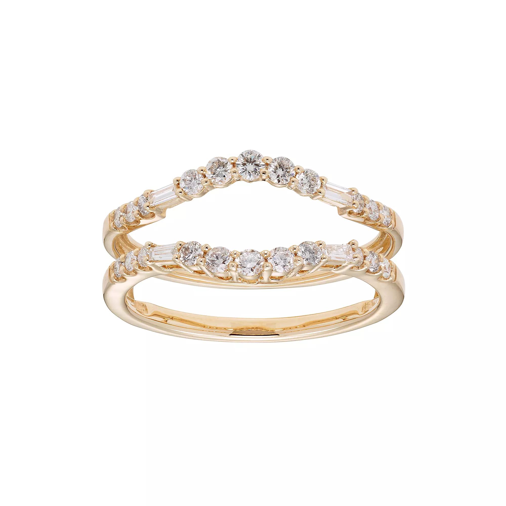 The Regal Collection 14k Gold 1/2 Carat T.W. Diamond Enhancer Wedding Ring, Women's, Size: 5, White Product Image