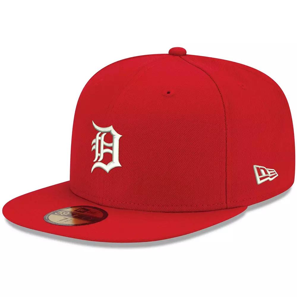 Men's New Era Red Detroit Tigers White Logo 59FIFTY Fitted Hat, Size: 7 3/8 Product Image