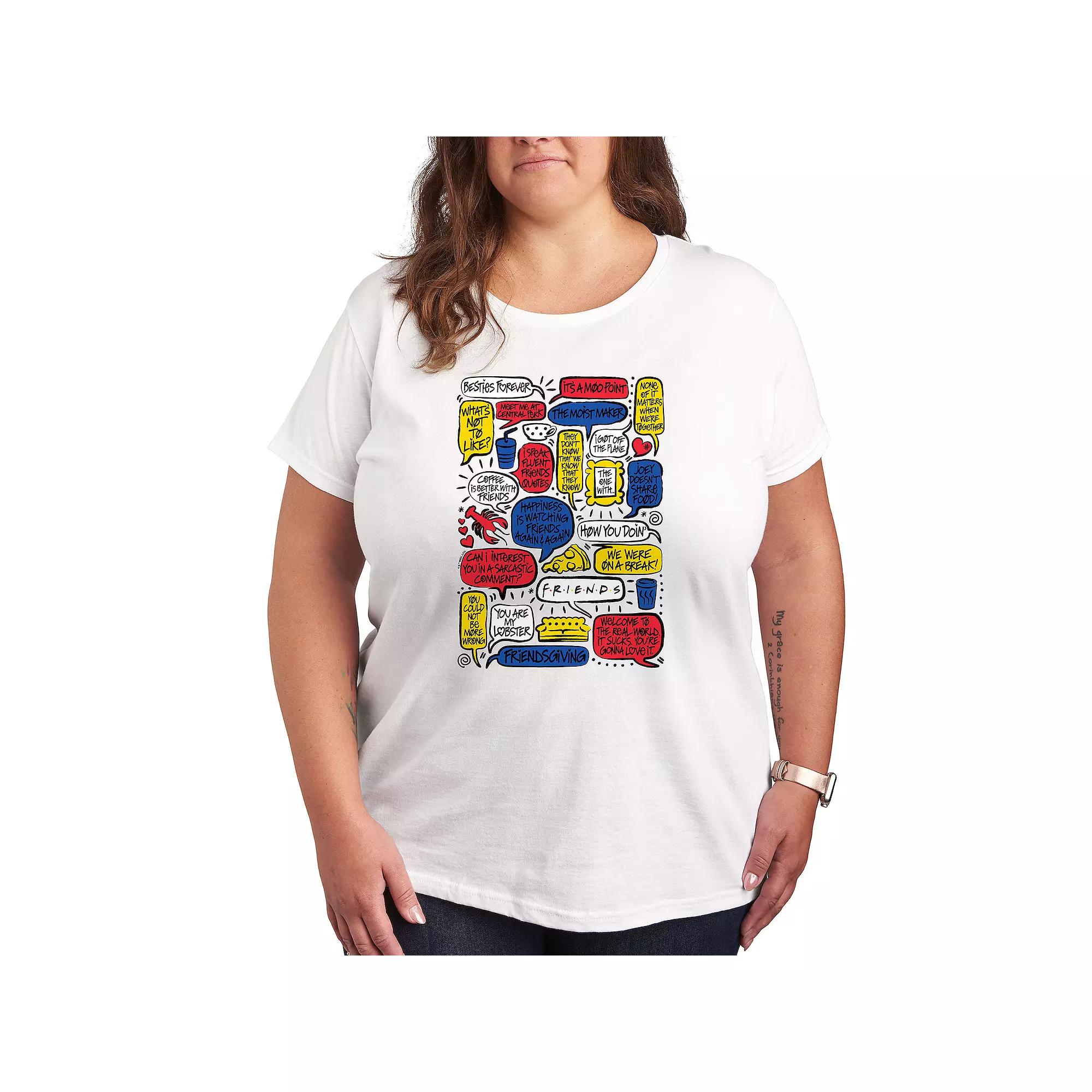Plus Friends Quotes Speech Bubbles Graphic Tee, Women's,  Product Image