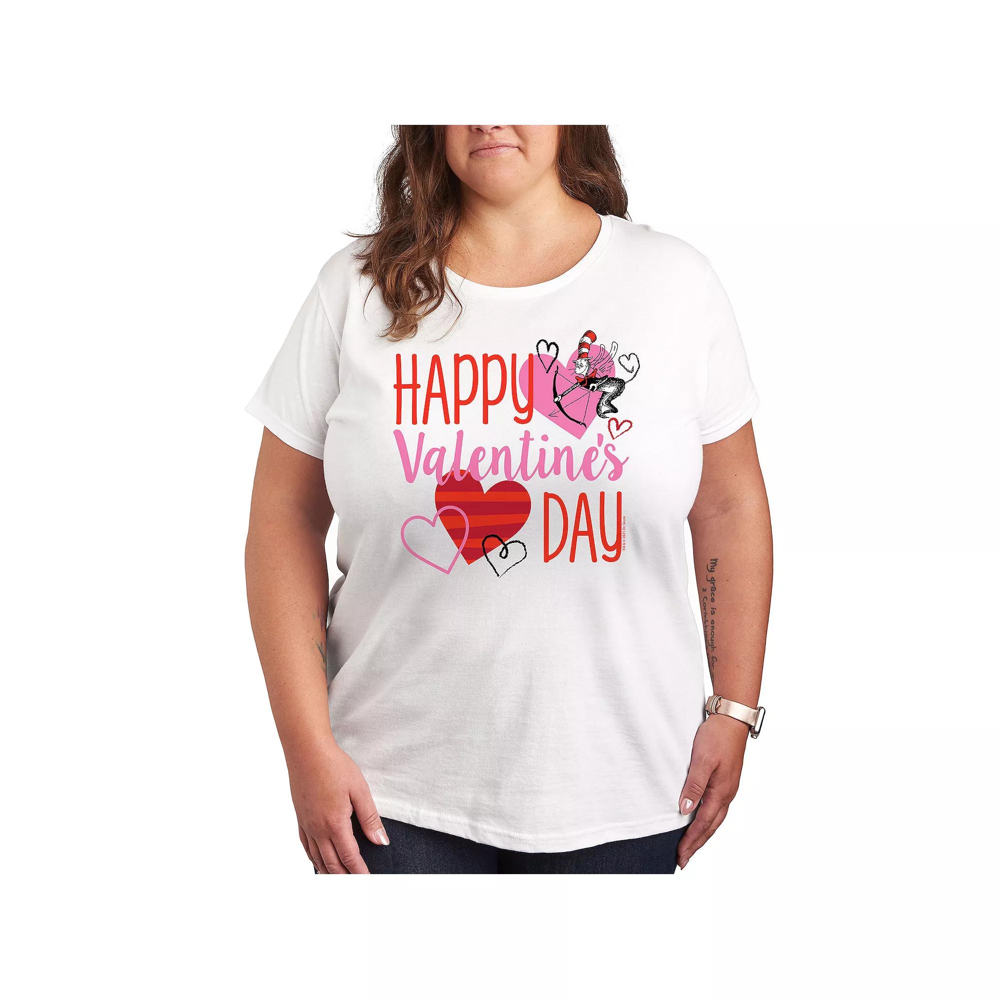Plus Size Dr. Seuss Happy Valentines Day Graphic Tee, Women's, Size: 2XL, White Product Image