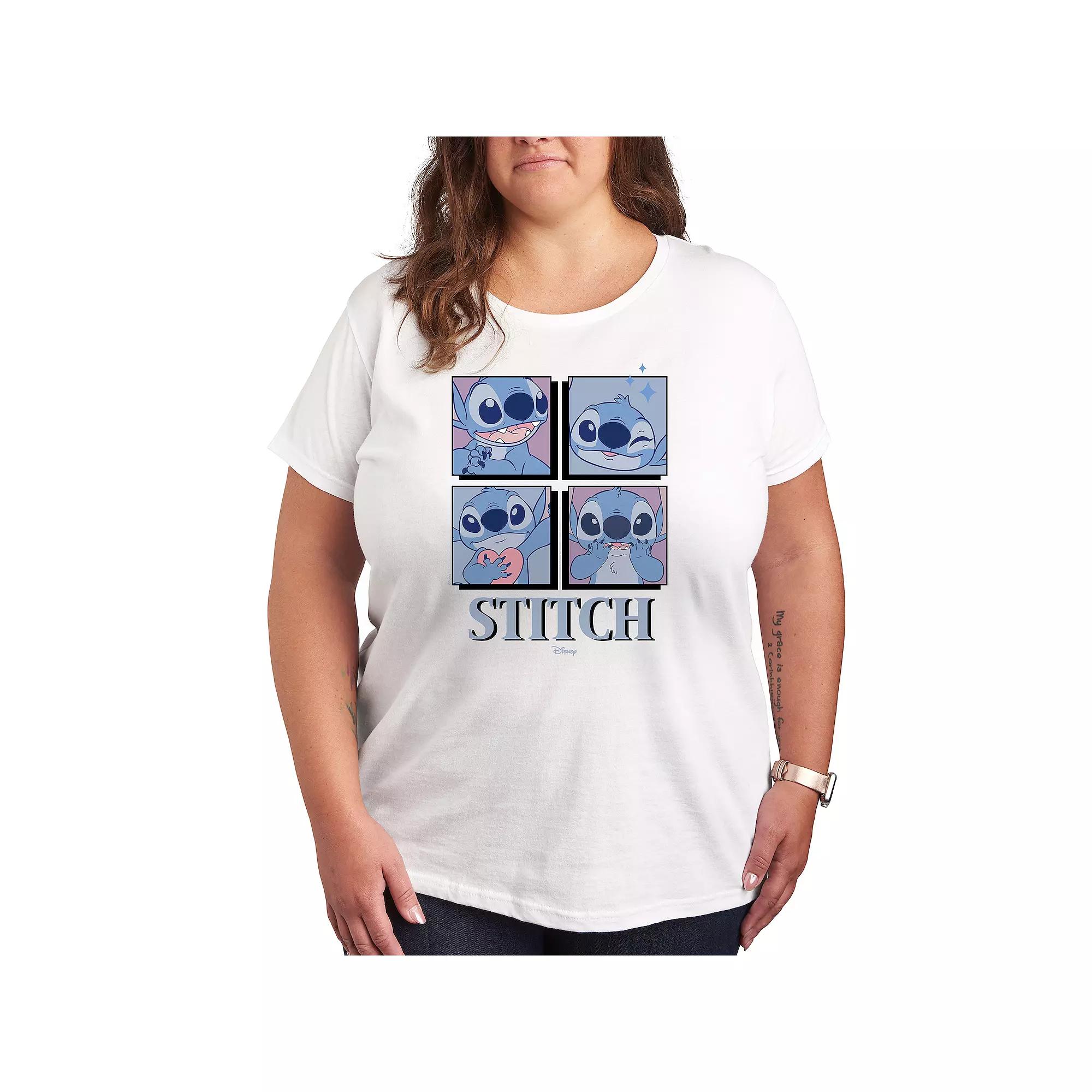 Disney's Lilo & Stitch Plus Grid Graphic Tee, Women's,  Product Image