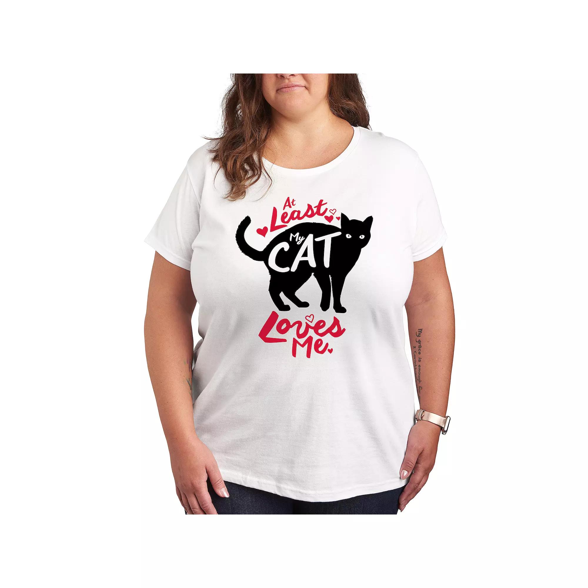 Plus At Least My Cat Loves Me Graphic Tee, Women's,  Product Image
